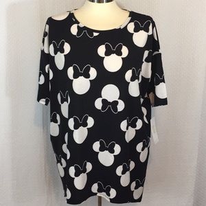 Lularoe XS Black & White Minnie Mouse Irma